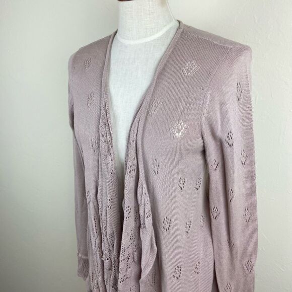 Sundance Knit Open-Front Cardigan Sweater - Dull Purple - Picture 2 of 6